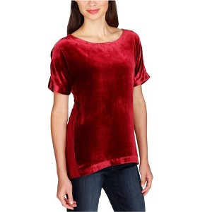 Lucky Brand Womens Velvet Contrast Embellished T-Shirt - 1 of 1