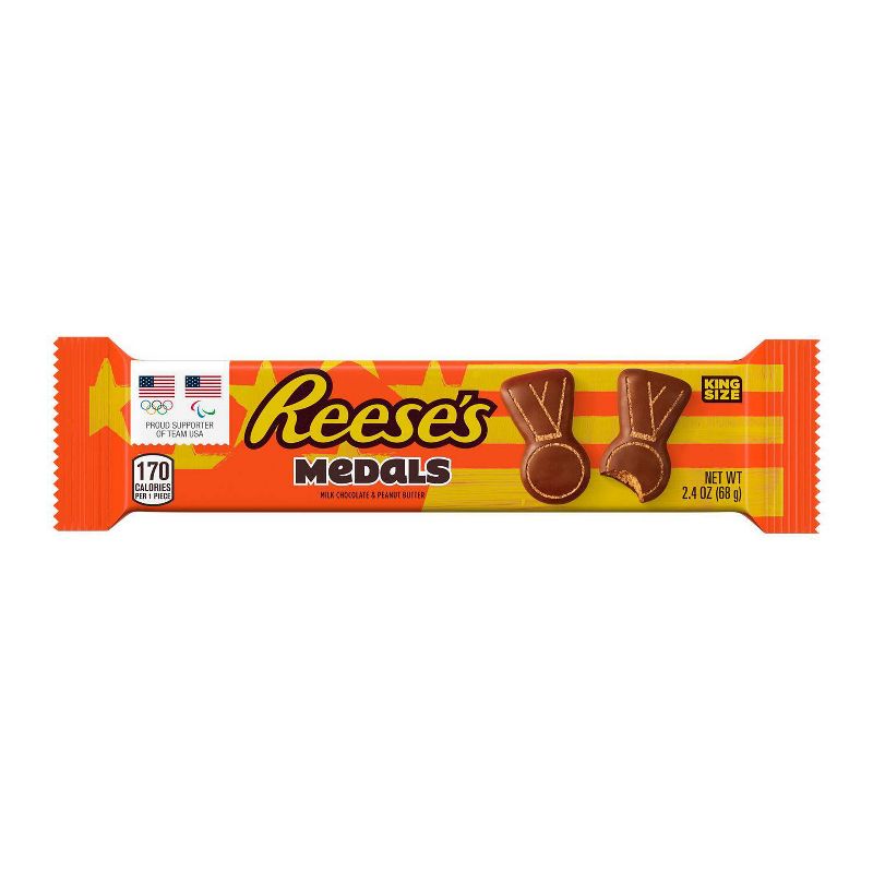 Reese&#39;s Milk Chocolate &#38; Peanut Butter Medals Bar King Size - 2.4oz, 1 of 4
