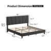 Twin to King Size Bed Frame with Adjustable Headboard, Linen Upholstered Platform Bed Frame with Wood Slat Support, No Box Spring Needed - 2 of 4