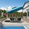 PURPLE LEAF Square Patio Umbrella Cantilever Umbrella with Base for Pool Lawn Garden 360° Rotation - 2 of 4