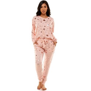 Emerson Road Womens Butter Knit Long-Sleeve V-Neck Top & Jogger Set - 1 of 4
