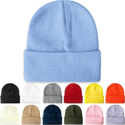 MSDC Beanie for Men Women Unisex Knit Cuffed Plain Winter Beanies Hats Skull Cap