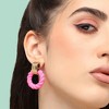 SOHI Women's Pink Rope Drop Earrings - 3 of 3