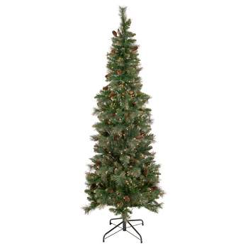 Northlight 7' Pre-Lit Yorkshire Pine Pencil Artificial Christmas Tree, Clear Lights