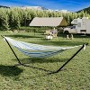 Hammock with Space Saving Steel Stand Included ,450lb Capacity Standing Hammocks for Outside Garden Backyard - 3 of 4