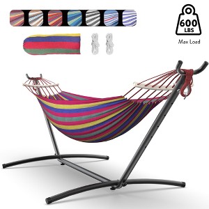 Mastgoal Brazilian Hammock with Adjustable Stand- Stylish Hammock Bed w/Storage Bag, 600lb Capacity - 1 of 4