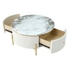 NicBex Modern Round Coffee Table with 2 Large Storage Drawers for Living Room - 4 of 4