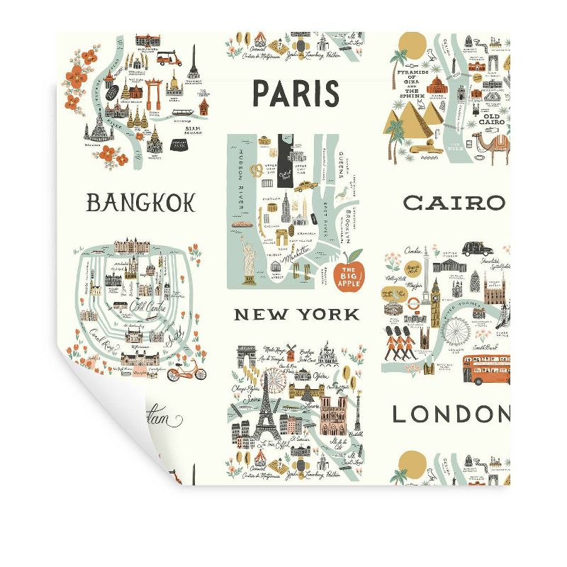 Rifle Paper Co. City Maps Peel and Stick Wallpaper Mint, 5 of 6