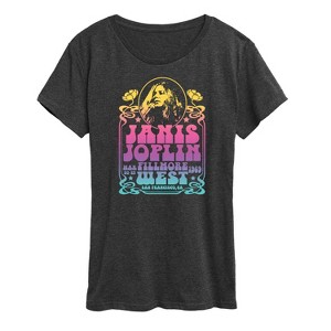 Women's - Janis Joplin - Fillmore West San Francisco California 1969 Short Sleeve Graphic T-Shirt - 1 of 4