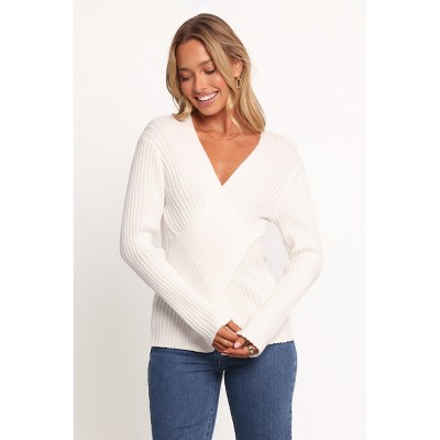 Petal and Pup Hannon Ribbed Crossover Knit Sweater