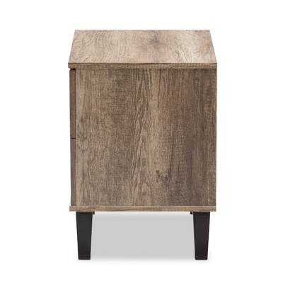 Swanson Light Brown Oak 2-Drawer Nightstand