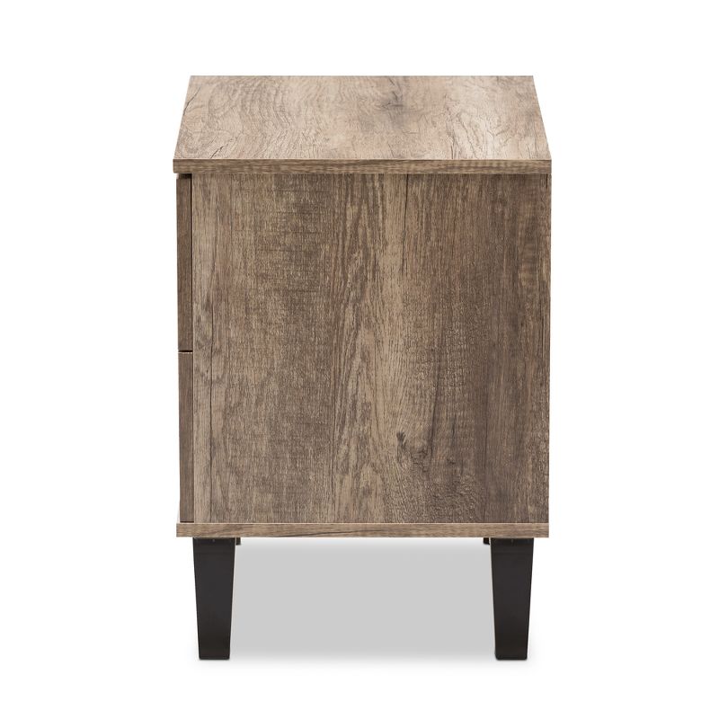 Swanson Modern and Contemporary Wood 2 - Drawer Nightstand - Light Brown - Baxton Studio, 5 of 9