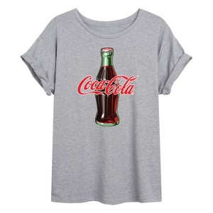 Women's - Coca-cola - Coke Bottle Logo Oversized Graphic T-Shirt - 1 of 4
