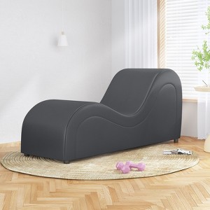 Mjkone Yoga Chair, Faux Leather Yoga Chaise with Padded Sponge - 1 of 4