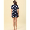 Allegra K Womens Short Sleeve Notch Collar Piped Button Down Sleepwear Polka Dots Pajama Sets - 4 of 4