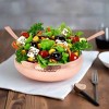 Lexi Home Copper Hammered Stainless Steel Salad Bowl Set with Serving Tools - 4 of 4