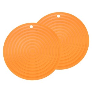 Unique Bargains Round Heat Resistant Silicone Trivet Mat with Hang Hole 2 Pcs - 1 of 4