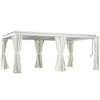Resenkos Outdoor Garden Gazebo, Sunshade Gazebo Canopy,12' x 19' Pergola with Adjustable Louvered, Outdoor Pergola with Curtains and Netting, Cream - 3 of 4