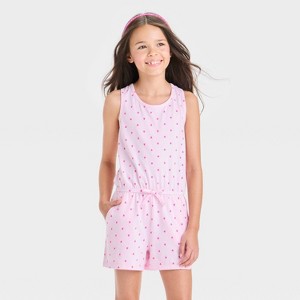 Girls' Knit Romper - Cat & Jack™ - 1 of 3