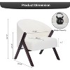 Teddy Accent Chair,Mid-Century Modern Wooden Accent Chair with Wood Legs,Comfy Upholstered Reading Leisure Chair for Living Room Bedroom Waiting Room - 2 of 4