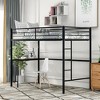 Gulches Twin Metal Loft Bed with Desk, Ladder and Guardrails, Loft Bed for Bedroom, Black - 2 of 4