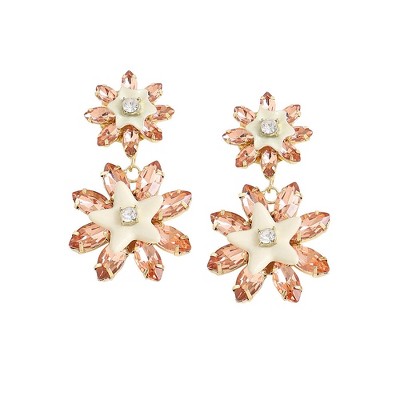 SOHI Women's White Botanical Drop Earrings