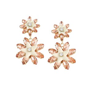 SOHI Women's White Botanical Drop Earrings - 1 of 3