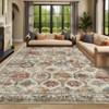 Vintage Oriental Printed Distressed Rug Washable Thin Low Pile Area Rugs for Living Room Indoor Retro Non Slip Soft Carpet for Bedroom - 3 of 4