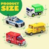 SYNCFUN 4Pcs 7" Vehicle Toy Set, Toddlers Cars with Lights and Siren Sound, Toy Garbage Truck, Ambulance Toy, Birthday Party Gifts Toys for Boys 3-5 - 3 of 4