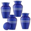 Reminded  Small Cremation Keepsake Urns for Human Ashes, Stripe Miniature Urn Set with Velvet Case and Bags - 2 of 4