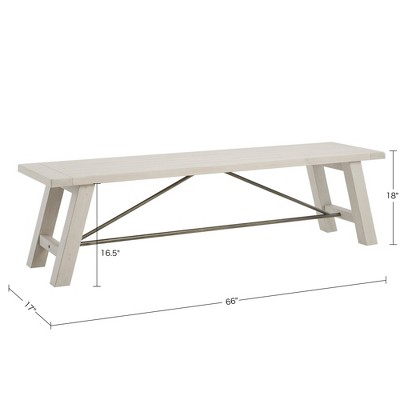 Sonoma Reclaimed Pine 66" Dining Bench with Rustic Metal Accents