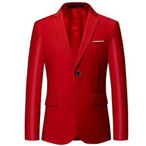 Cloudstyle Men's Slim Fit Blazer 2 Button Business Casual Suit Jacket Formal Coat - 1 of 4