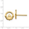 Black Bow Jewelry 8mm Claddagh Post Earrings in 14k Yellow Gold - 4 of 4