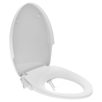 Night Glow Non-Electric Double Nozzle Spray Bidet Seat For Elongated Toilet White - evekare