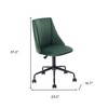 HomeRoots Green and Black Adjustable Height Swivel Rolling Office Chair - 3 of 4