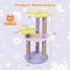 Costway 29” Cute Modern Cat Tree with Star & Moon Shaped Platforms, Jute Scratching Posts Purple/Blue - 3 of 4