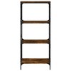 vidaXL Bookcase 4-Tier Smoked Oak 23.2 in.x13.8 in.x52 in. Engineered Wood - 4 of 4