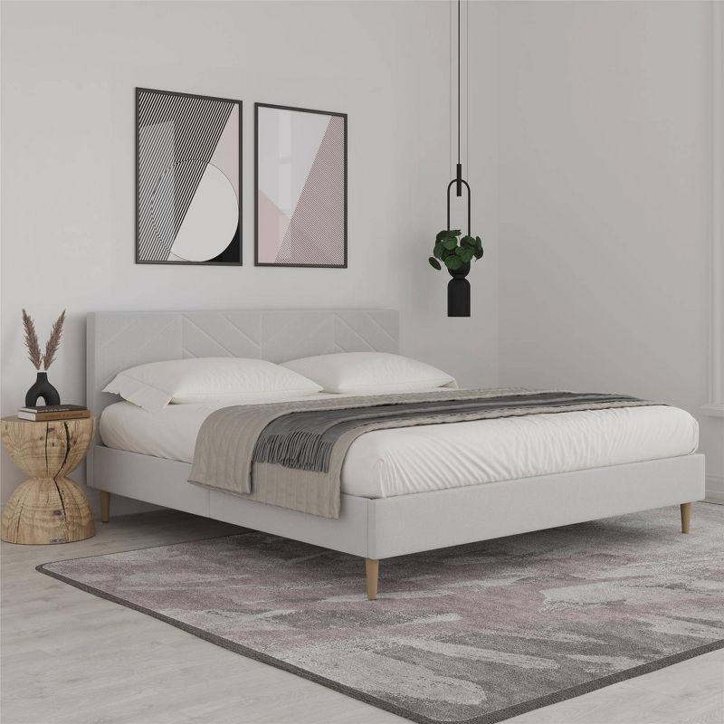 Venus Tufted Upholstered Bed Gray Linen - Room & Joy , 2 of 16