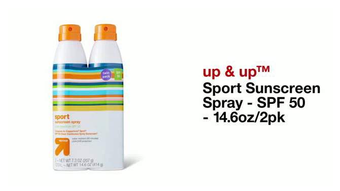 Sport Sunscreen Spray - SPF 50 - 14.6oz/2pk - up &#38; up&#8482;, 2 of 6, play video