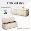 Lycvki 40in. Beige Upholstered Wood Framed Storage Bench - 3 of 4