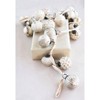 Storied Home Embossed Mercury Glass Ball Ornament Garland, Distressed Matte Cream - 4 of 4
