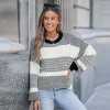 Women's Black & White Colorblock Mixed Pattern Knit Sweater - Cupshe - 4 of 4