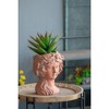YUHAO Greek Style Cement Head Planter For Indoor Outdoor Home Garden Decor,8"x9"x11.5" - 2 of 4