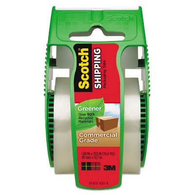 Scotch Greener Commercial Grade Packaging Tape 1.88" x 700" 1 1/2" Core Clear 175G