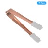 Unique Bargains Stainless Steel Tiny Desserts Ice Tongs with Silicone Head 7 Pcs - 3 of 4
