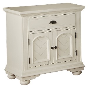 Aiden Cottage 1-Drawer Nightstand with Cabinet Door Chestnut - Picket House Furnishings: Bun Feet, Chevron Veneers, Brass Hardware - 1 of 4