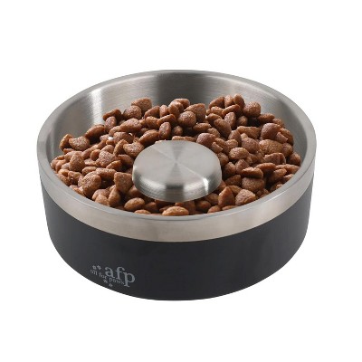Allforpaws 3.8 Cups Anti-Skid Pet Bowl Feeder, Black