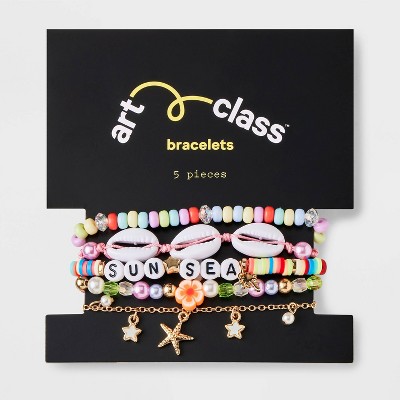 Girls&#39; 5pk Sun Sea and Shells Bracelet Set - art class&#8482;
