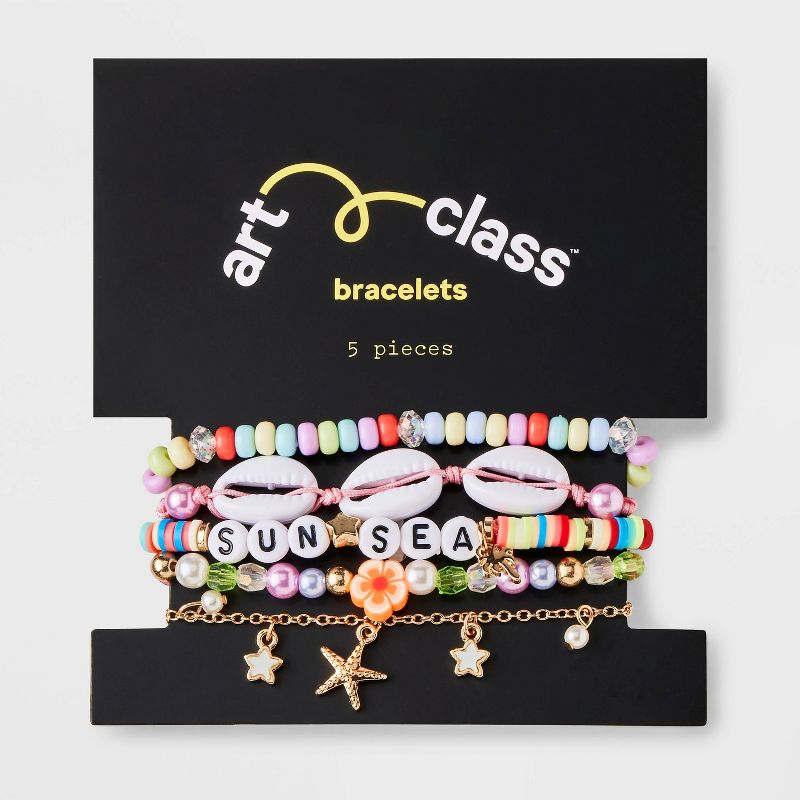 Girls&#39; 5pk Sun Sea and Shells Bracelet Set - art class&#8482;, 3 of 8
