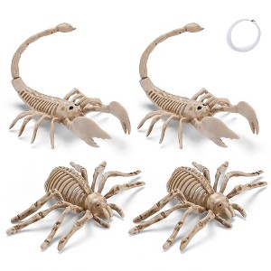 Yescom 2 Pcs Spider and 2 Pcs Scorpion Skeleton for Halloween Decoration Indoor Outdoor - 1 of 4